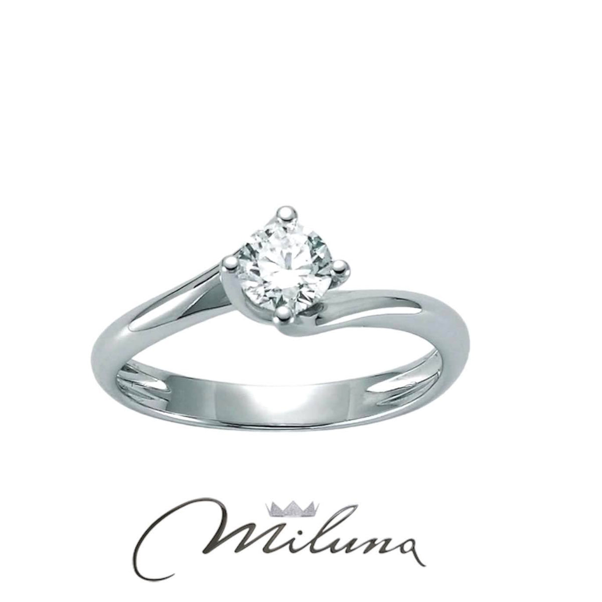 Anello Solitario Donna Miluna in Oro 18KT e Diamanti Ct. 0,18