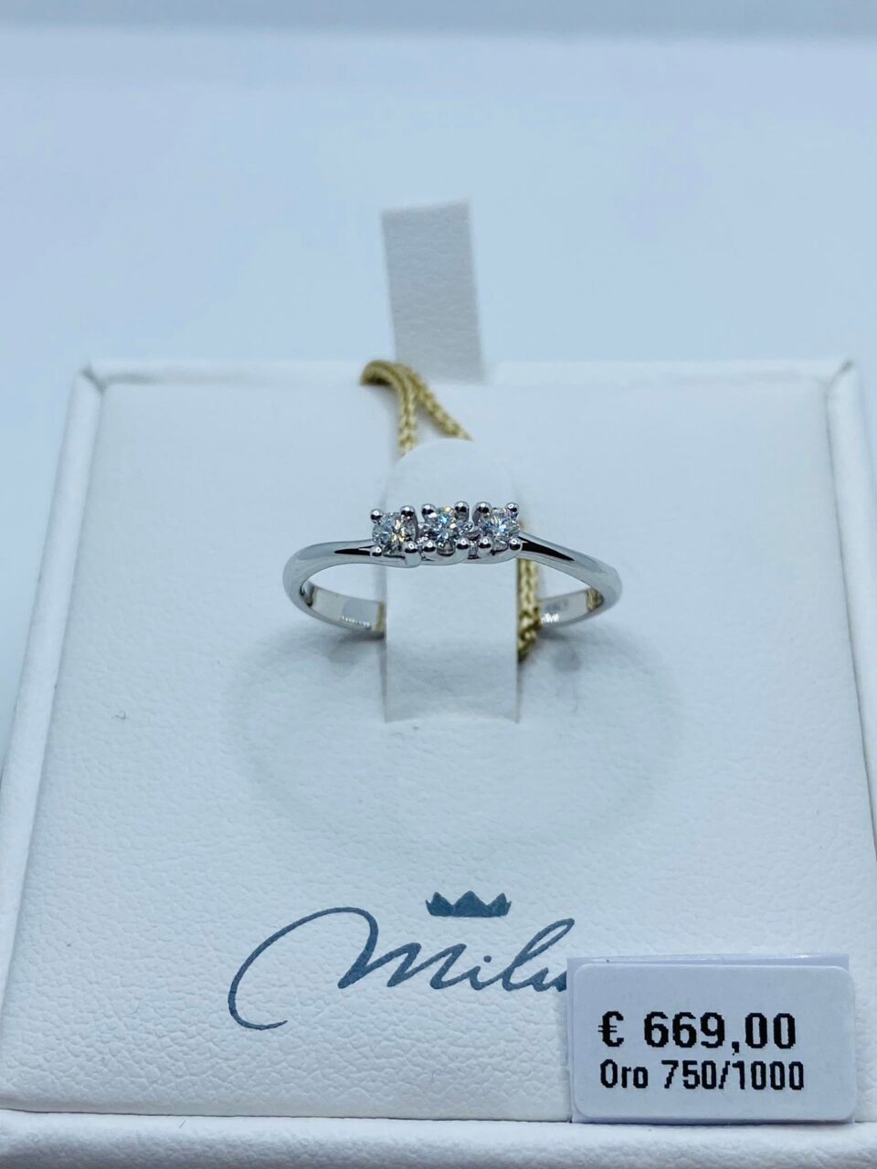 Anello Trilogy Donna Miluna in Oro 18KT e Diamanti Ct. 0,15