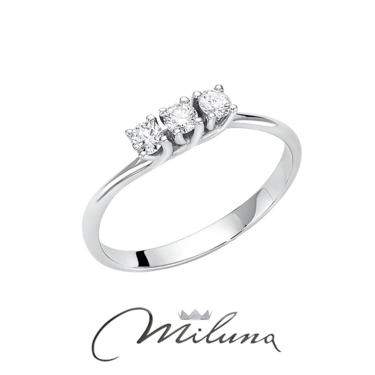 Anello Trilogy Donna Miluna in Oro 18KT e Diamanti Ct. 0,15