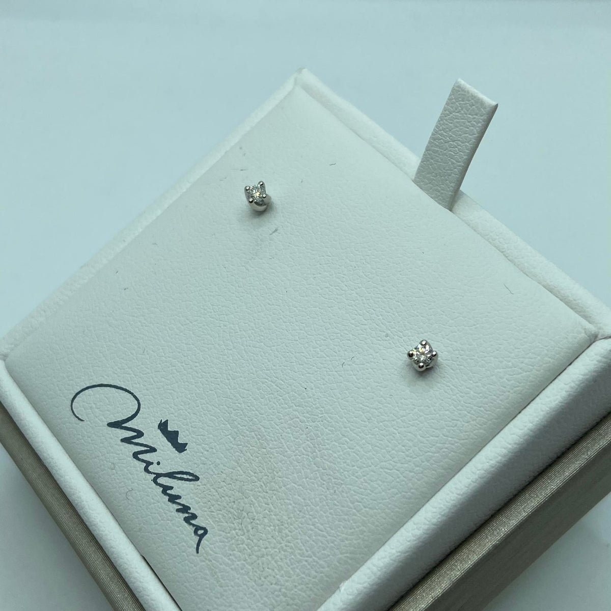 Orecchini Punto Luce Donna Miluna in Oro 18KT e Diamanti Ct. 0,10