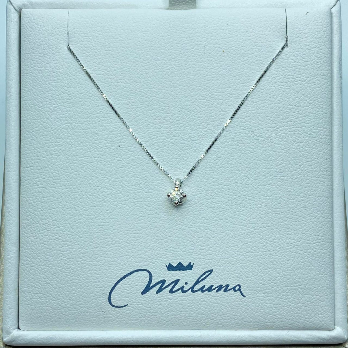 Collana Punto Luce Donna Miluna in Oro 18KT e Diamanti Ct. 0,13