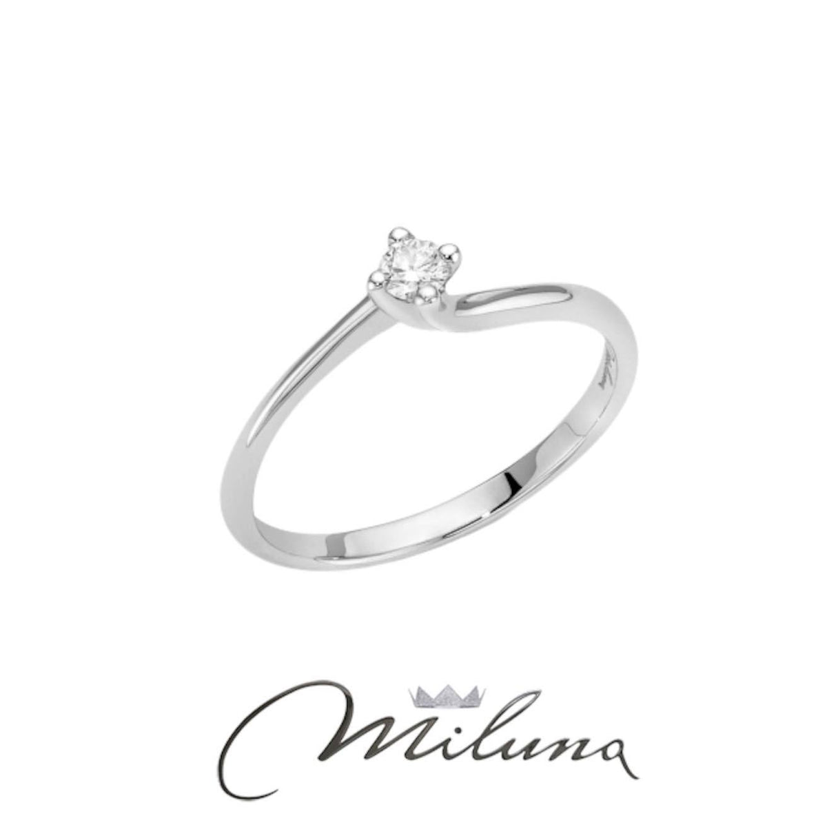 Anello Solitario Donna Miluna in Oro 18KT e Diamanti Ct. 0,04