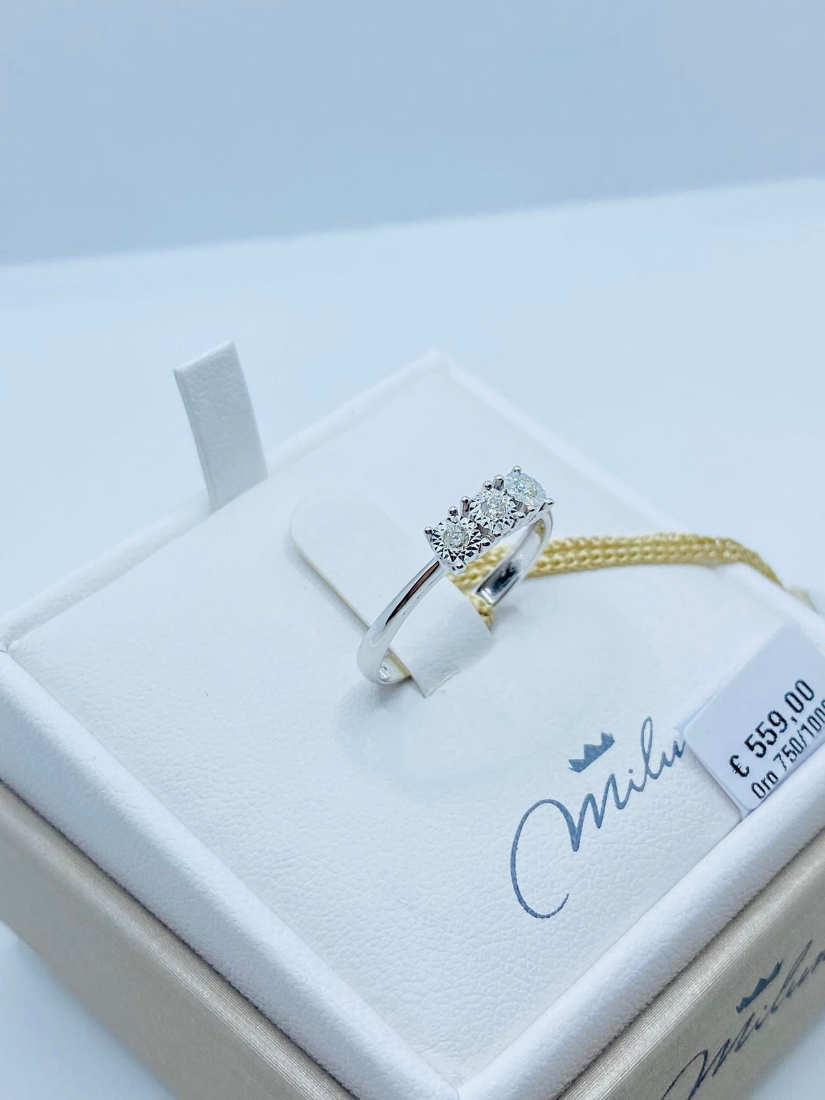 Anello Trilogy Donna Miluna in Oro 18KT e Diamanti Ct. 0,06