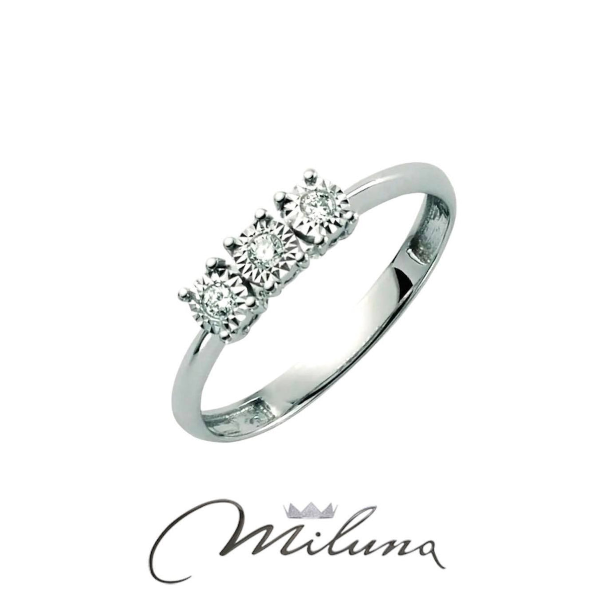 Anello Trilogy Donna Miluna in Oro 18KT e Diamanti Ct. 0,06