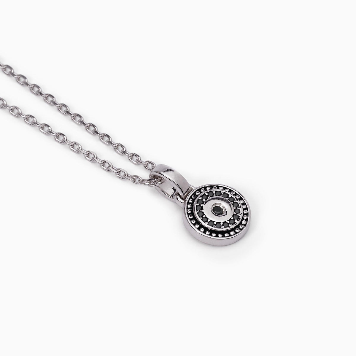 Collana Mabina Uomo in Argento con Zirconi Neri - 553484