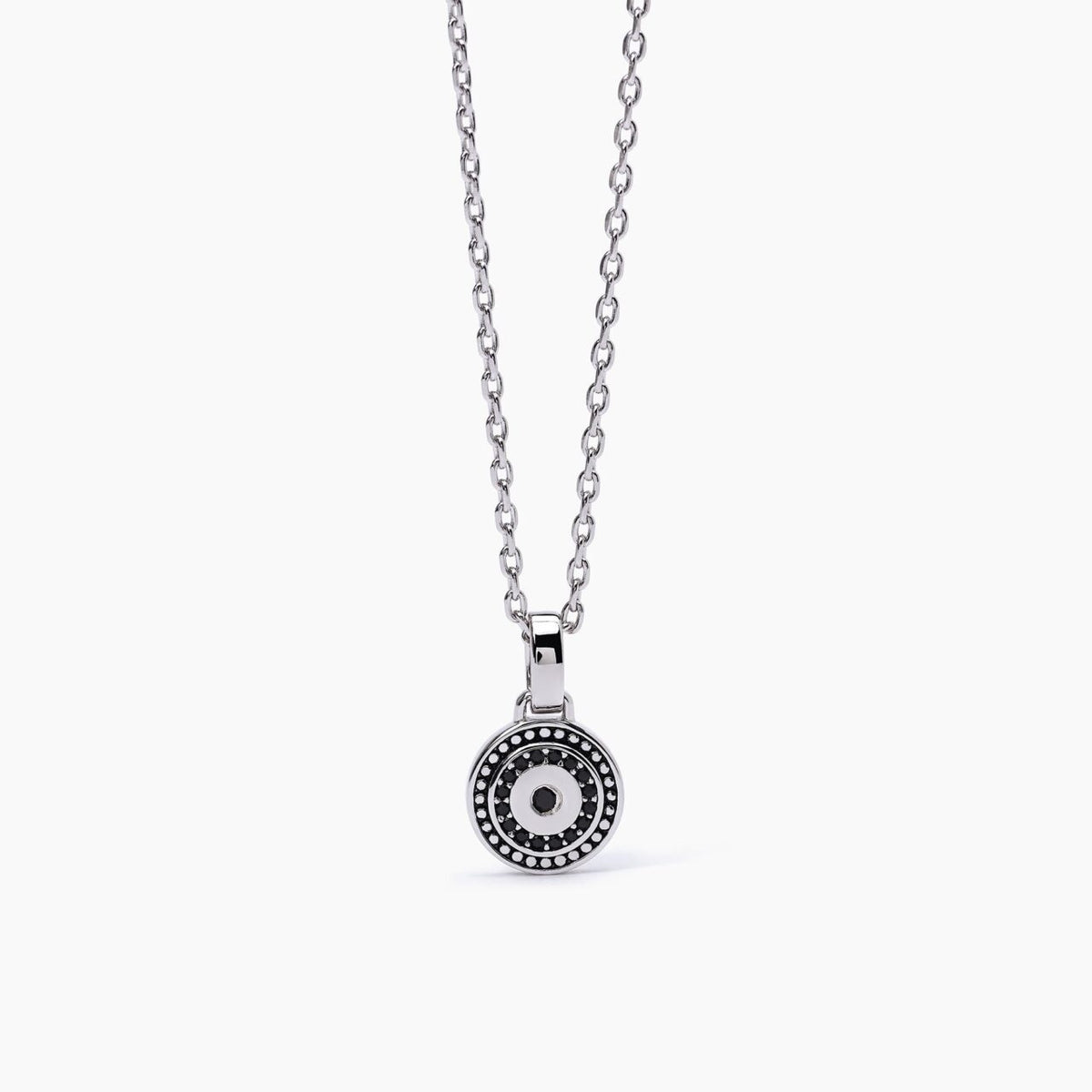 Collana Mabina Uomo in Argento con Zirconi Neri - 553484