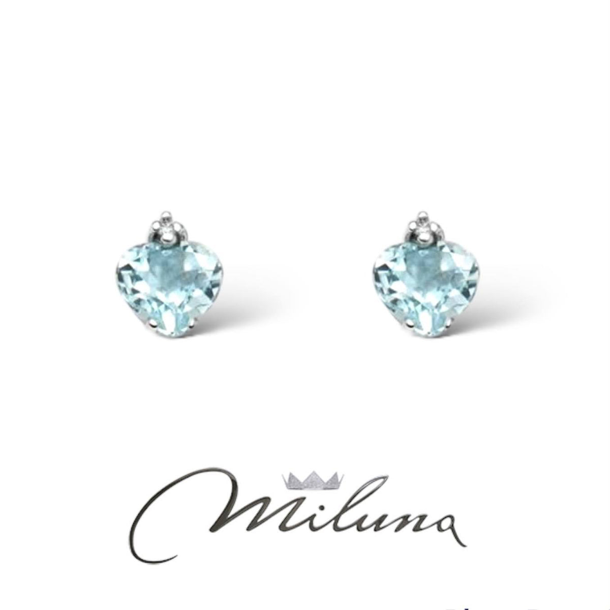 Orecchini Donna Miluna in Oro 18KT 18KT con Acquamarina Ct. 1,28