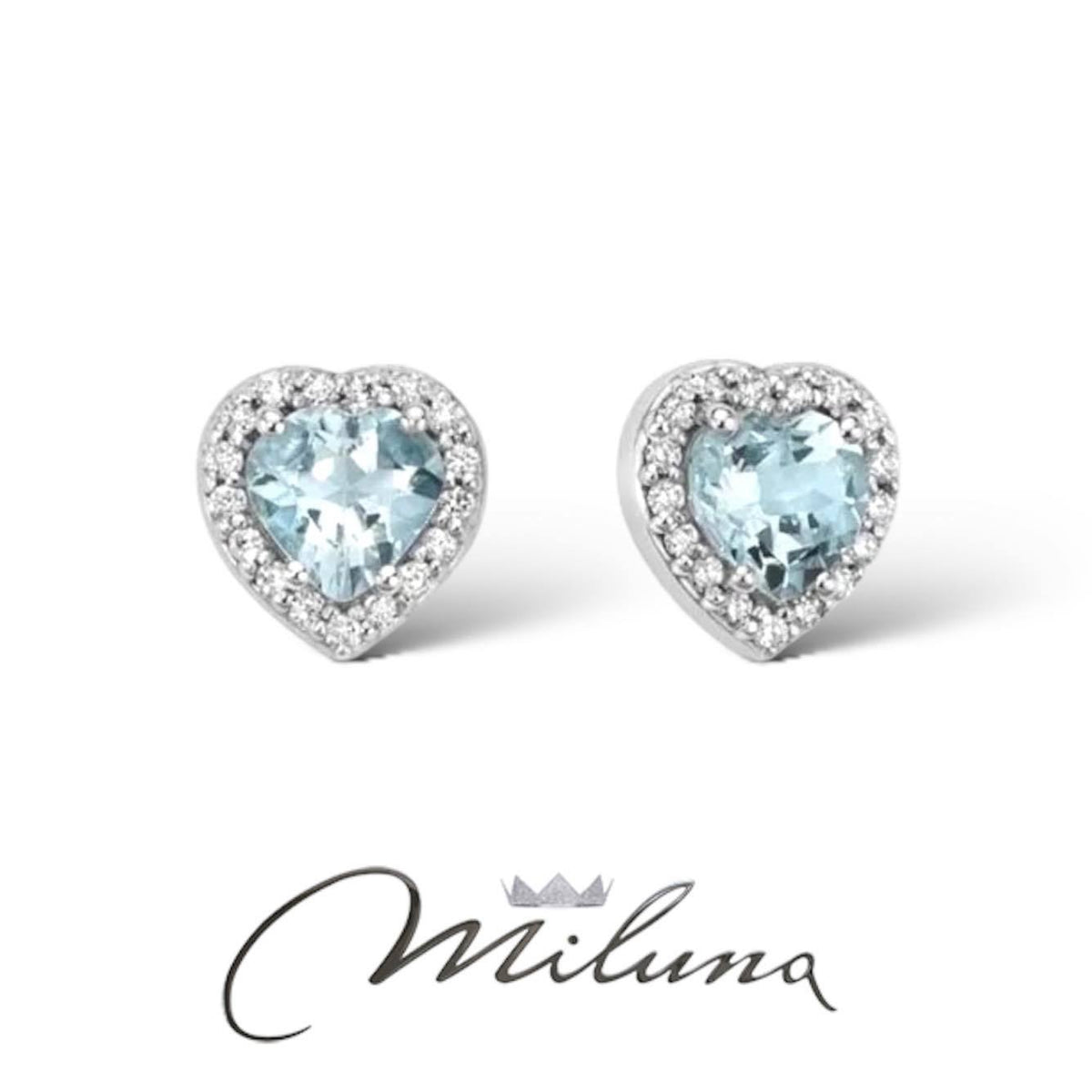 Orecchini Donna Miluna in Oro 18KT con Acquamarina Ct. 0,80
