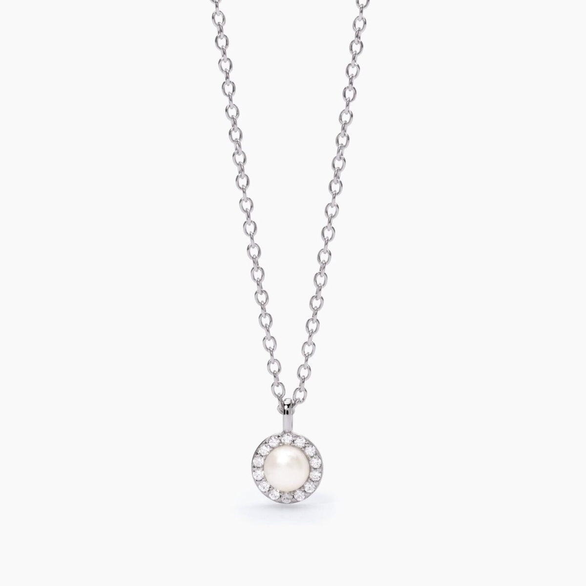 Collana Donna Mabina in Argento con Zirconi e Perla