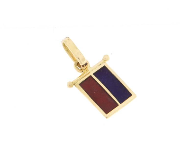 Ciondolo Bandiera Nautica Giovepluvio in Oro 18KT 18KT e Smalto