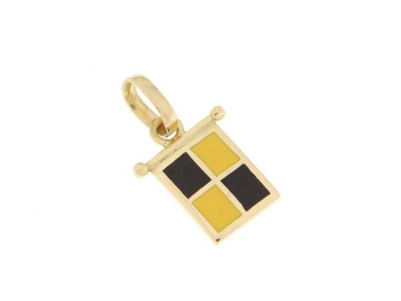 Ciondolo Bandiera Nautica Giovepluvio in Oro 18KT 18KT e Smalto