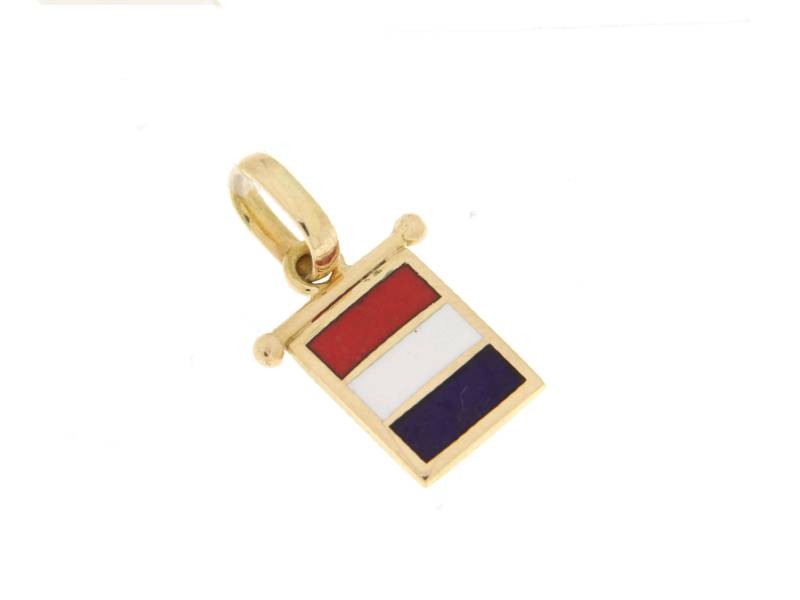 Ciondolo Bandiera Nautica Giovepluvio in Oro 18KT 18KT e Smalto
