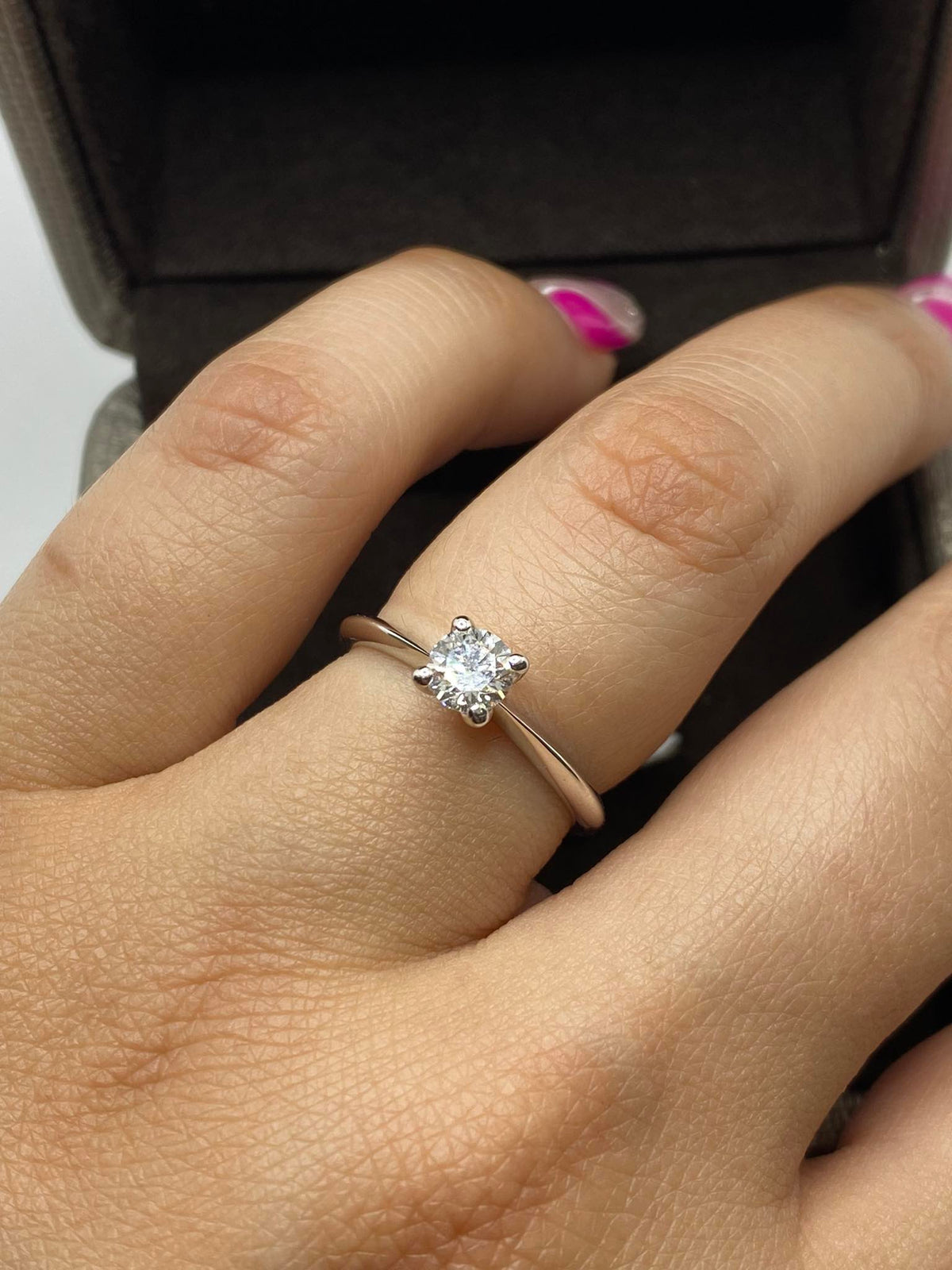 Anello Crivelli Solitario in Oro 18KT 18KT e Diamante Ct 0.46