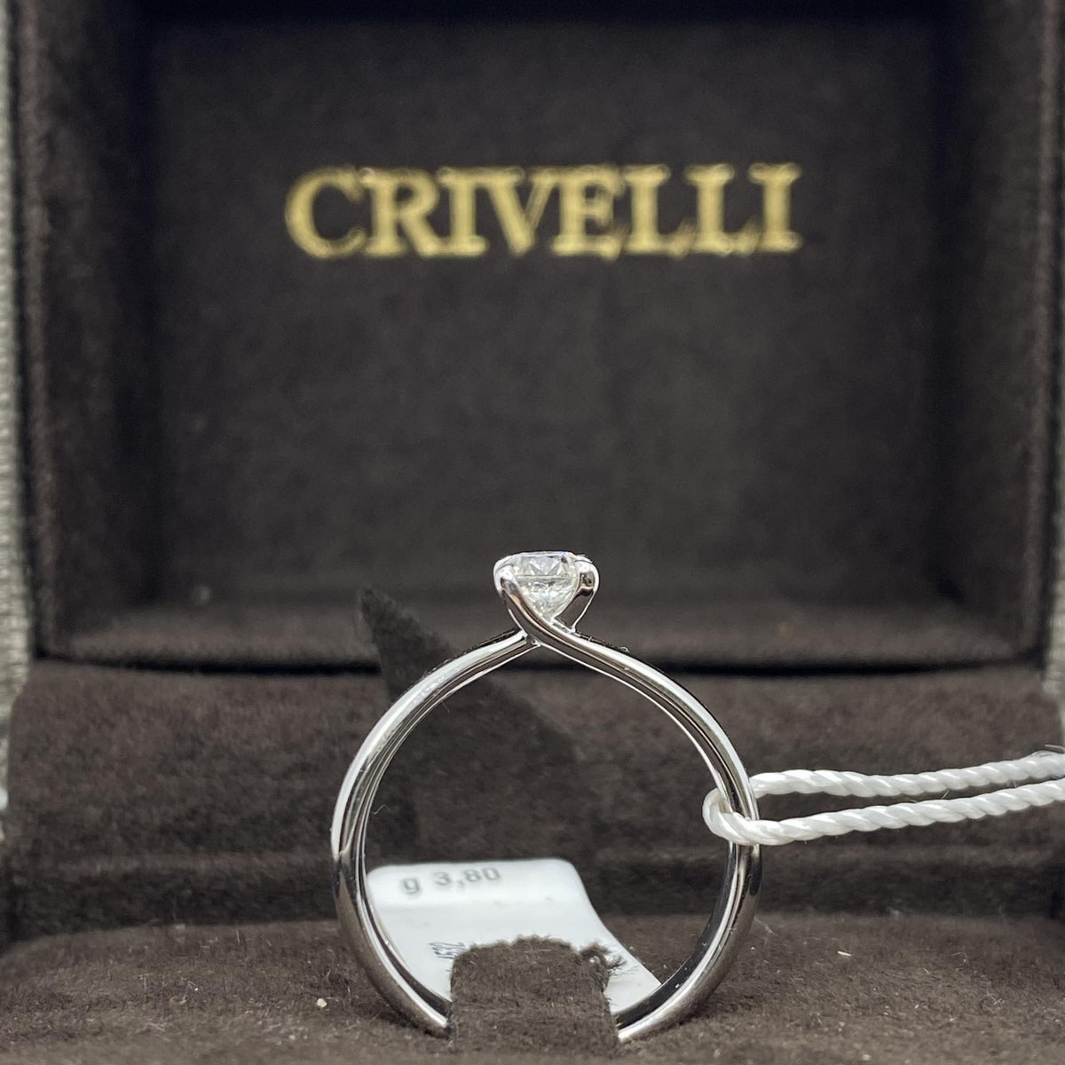 Anello Crivelli Solitario in Oro 18KT 18KT e Diamante Ct 0.40