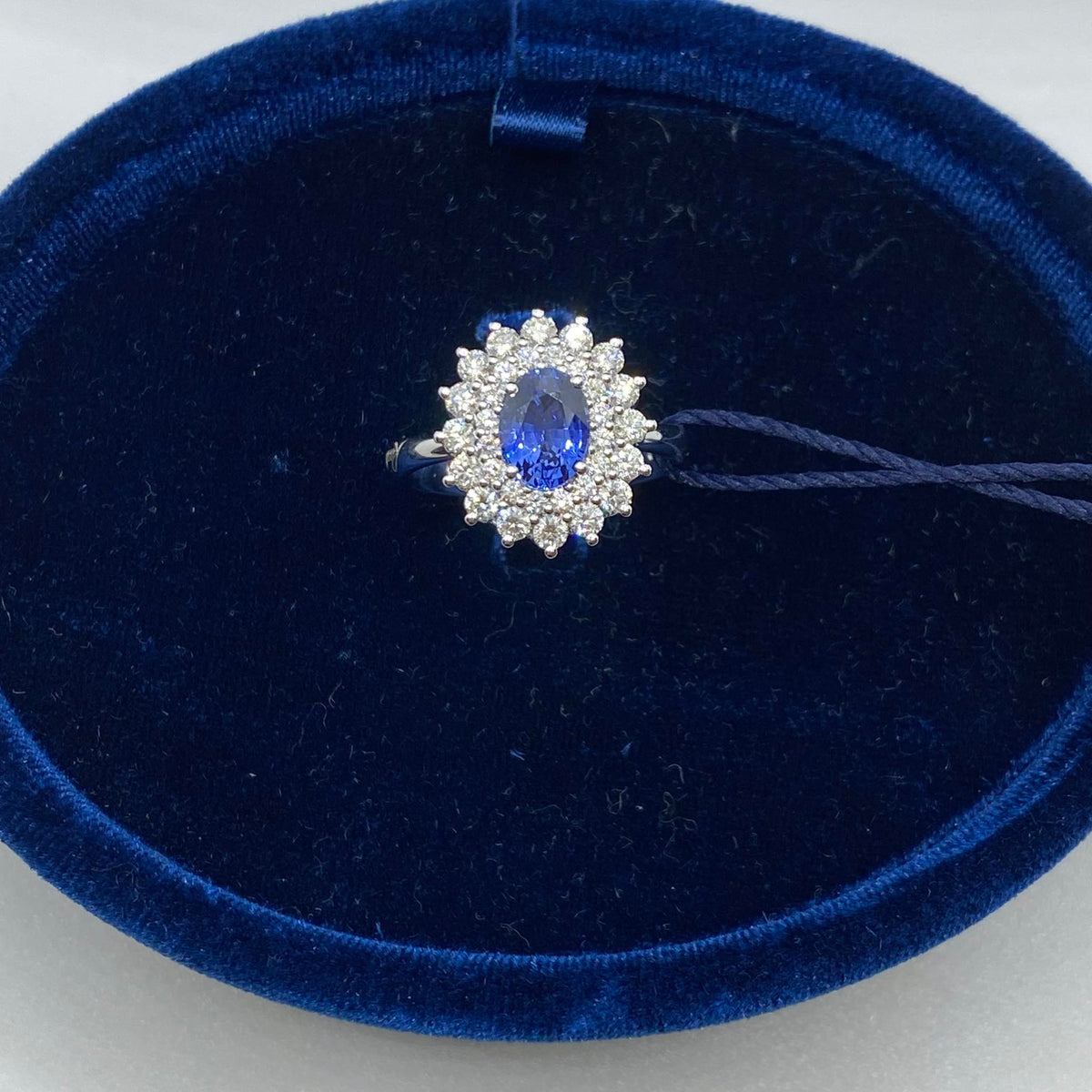 Anello Recarlo con Diamanti e Zaffiro ct 1.30