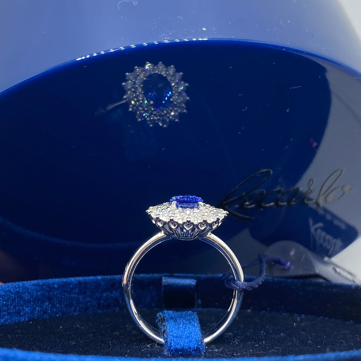 Anello Recarlo con Diamanti e Zaffiro ct 1.30