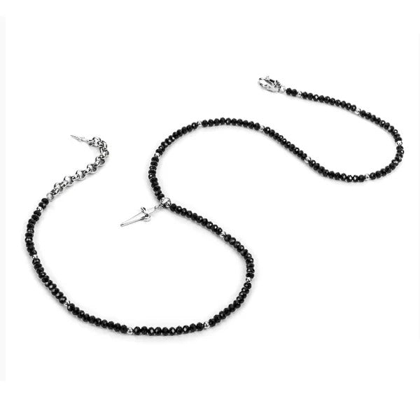 Collana Rosario Uomo Cesare Paciotti in Argento e Spinelli Neri