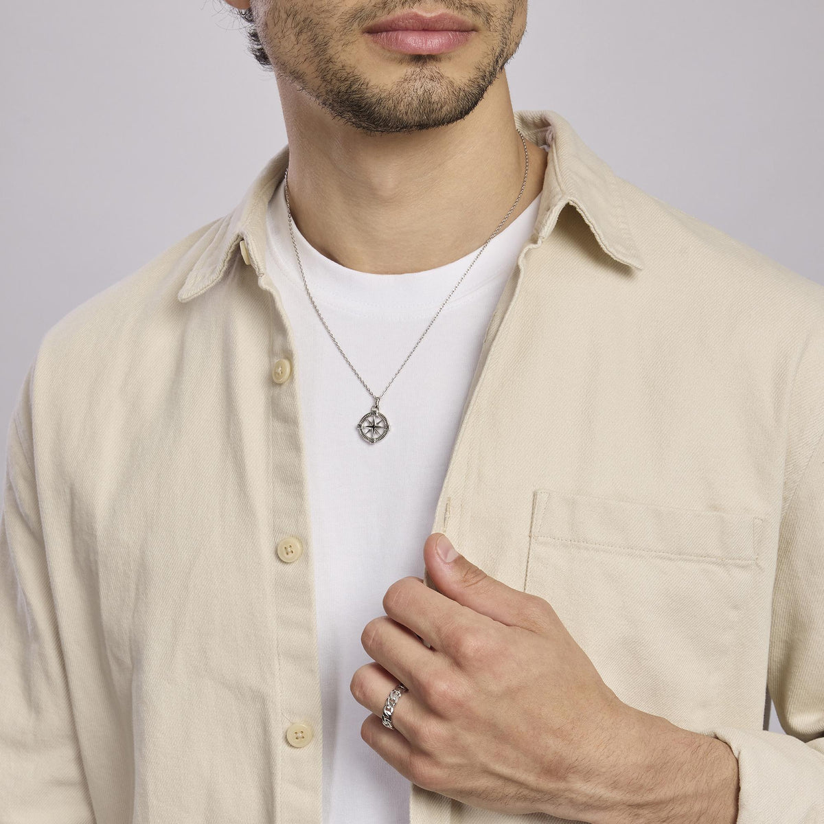 Collana da Uomo Mabina in Argento e Zirconi Neri