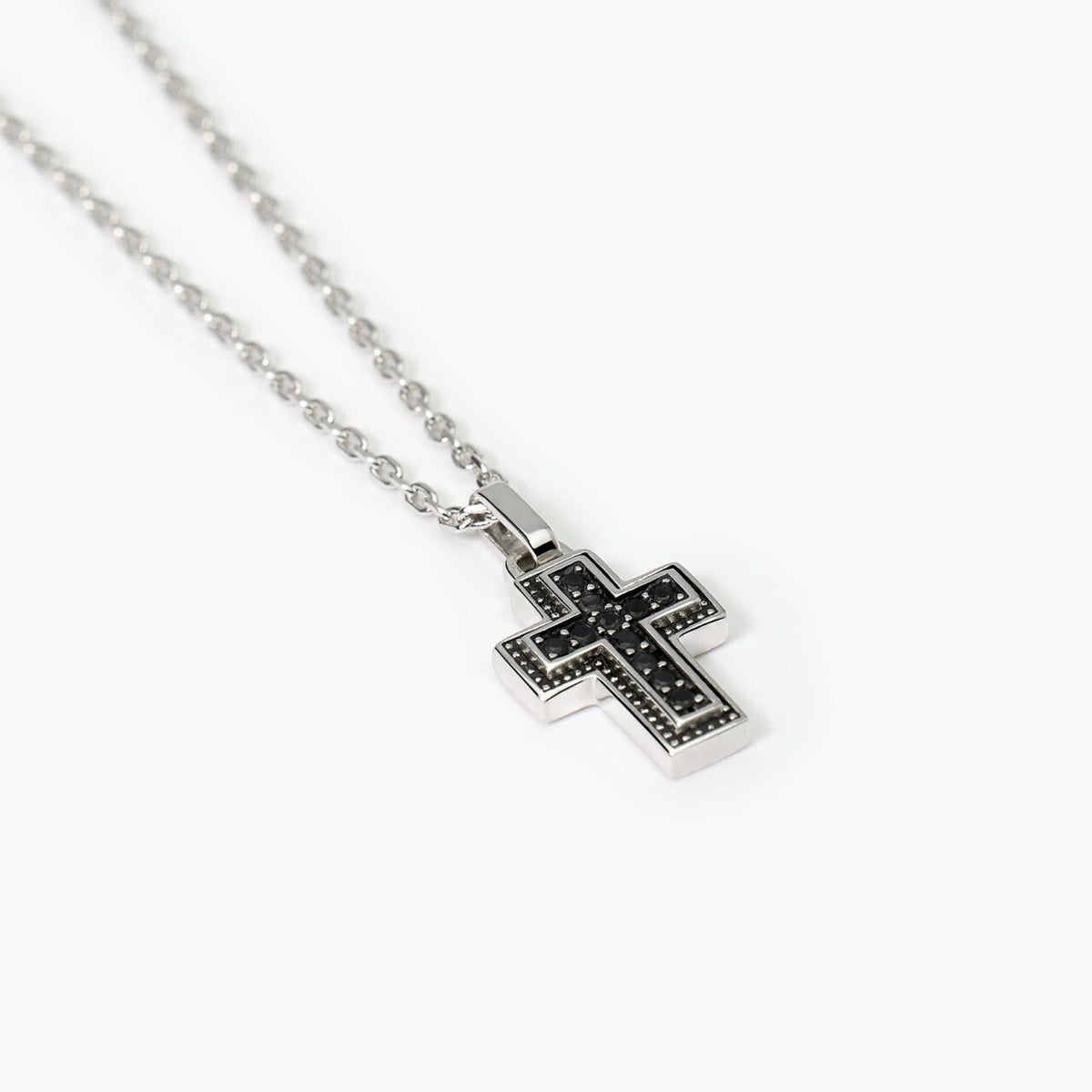 Collana da Uomo Mabina in Argento e Zirconi Neri