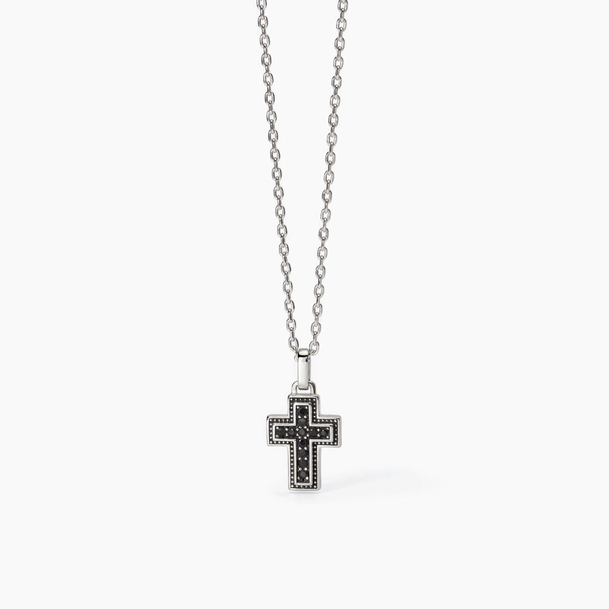 Collana da Uomo Mabina in Argento e Zirconi Neri
