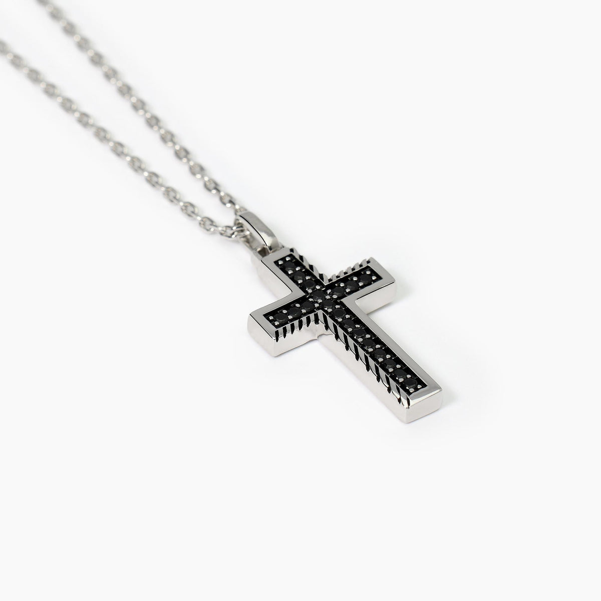 Collana da Uomo Mabina in Argento e Zirconi Neri