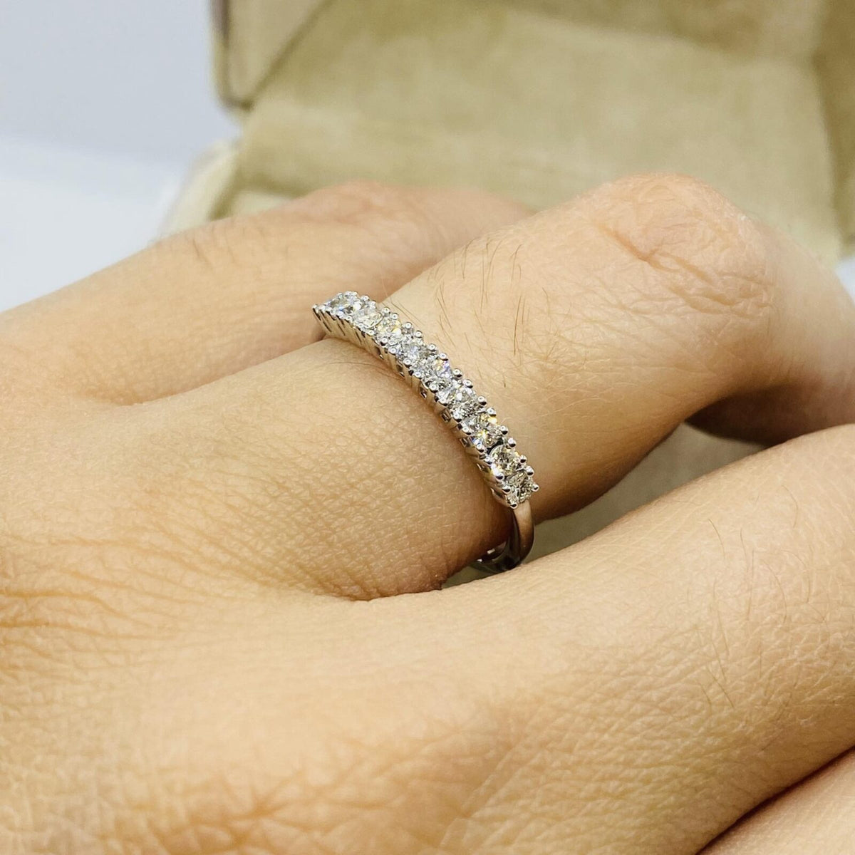 Anello Veretta a Dieci Donna Oro 18KT con Diamanti Ct. 0,30