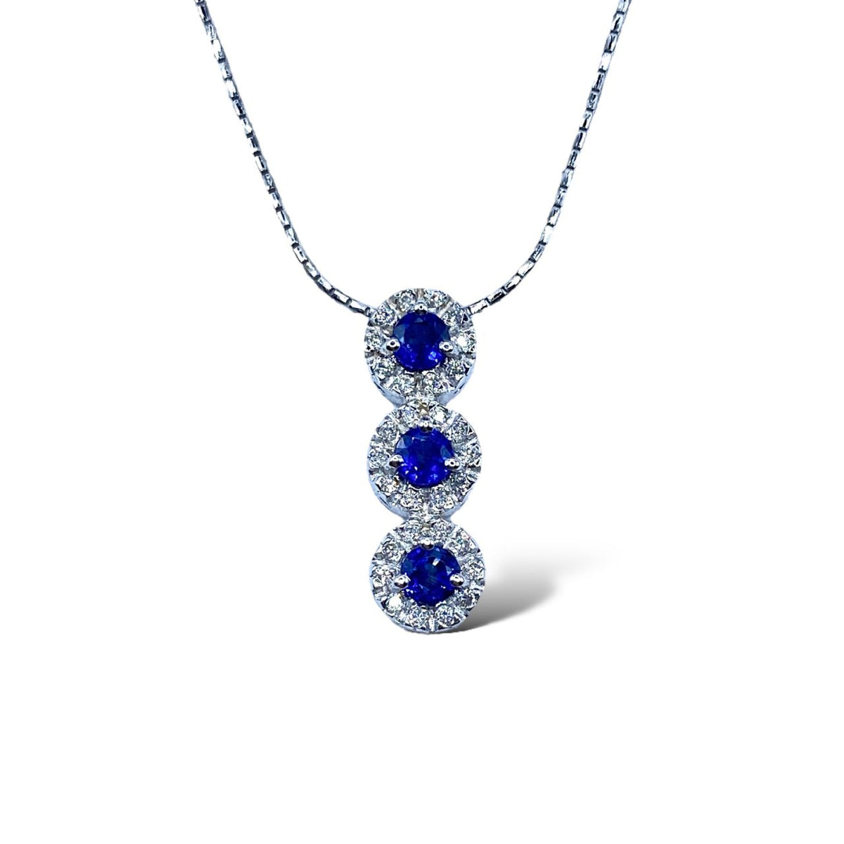 Collana Trilogy Nardelli in Oro 18KT 18KT con Diamanti e Zaffiri Ct. 0,65
