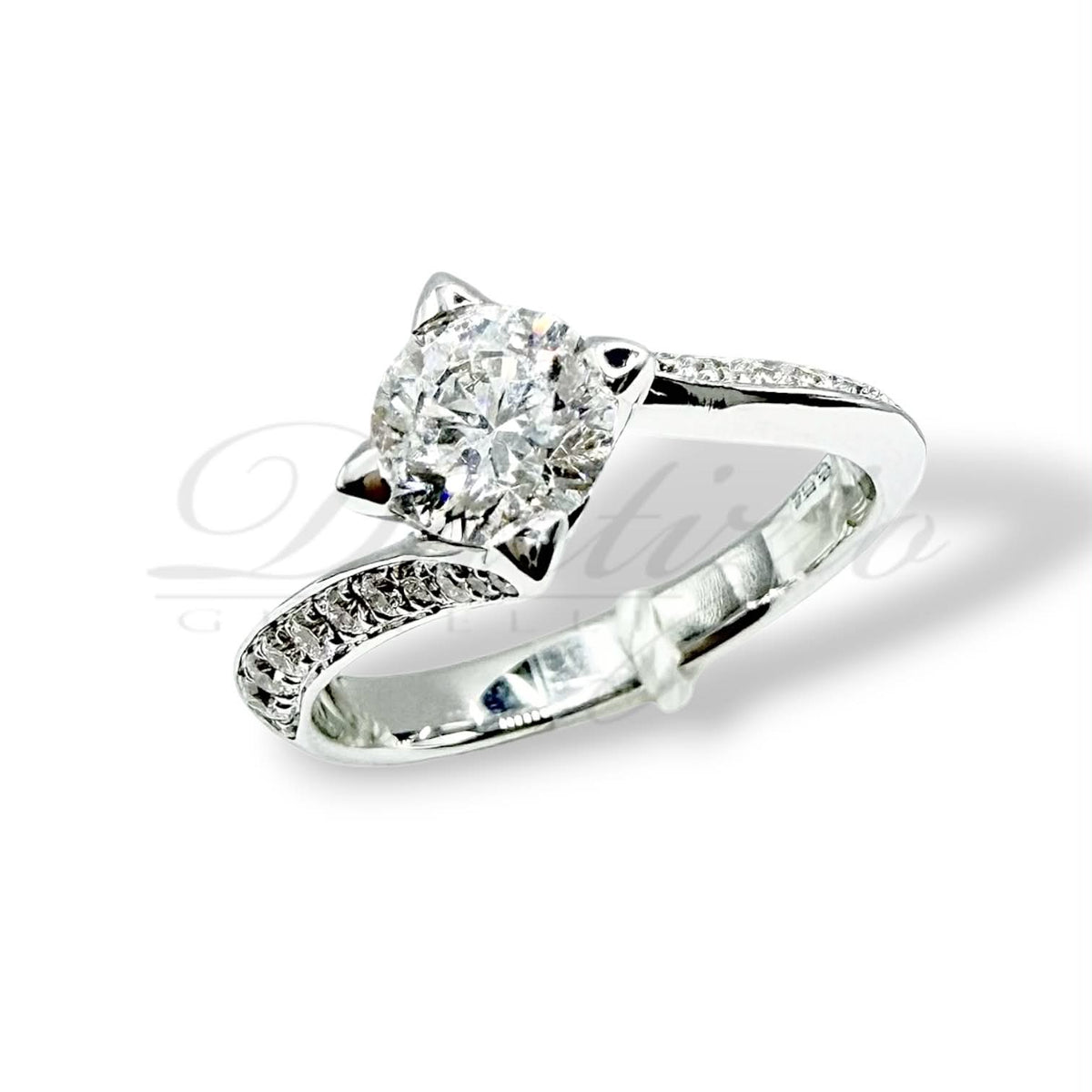Anello Crivelli Solitario in Oro 18KT 18KT e Diamante GIA Ct 0.71