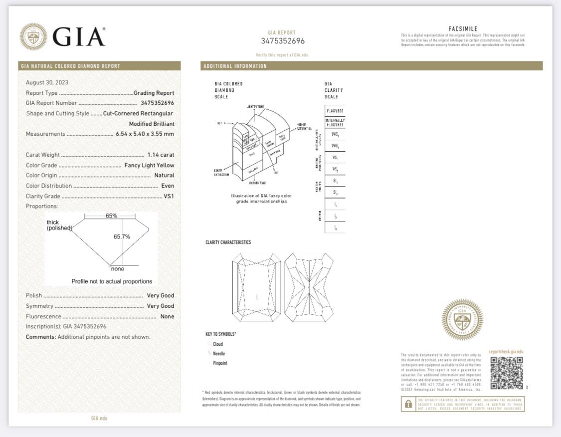 Anello Crivelli in Oro 18KT 18KT con Diamante Fancy Gia Ct 1,14