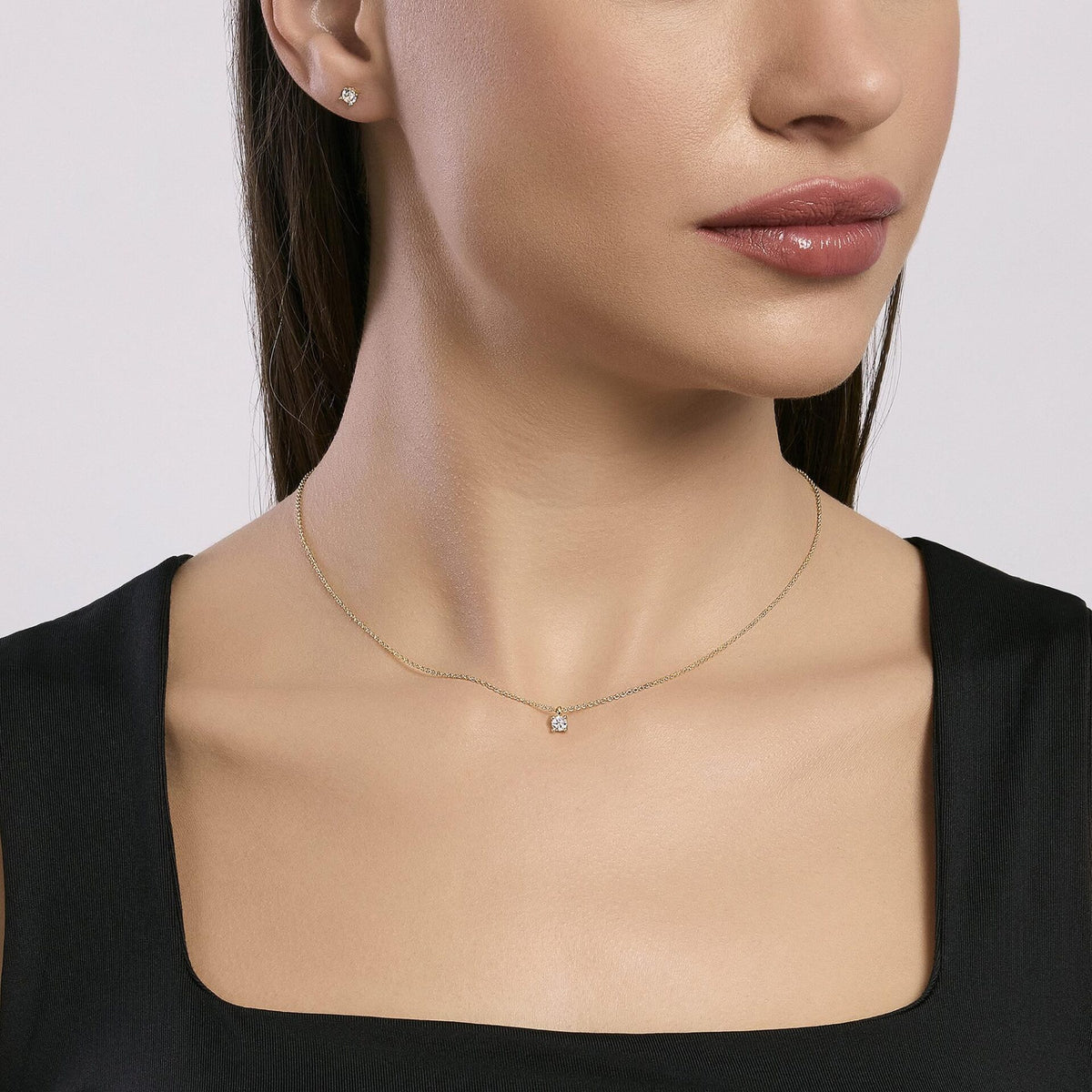 Collana Punto Luce Donna Mabina in Argento Dorato Shiny