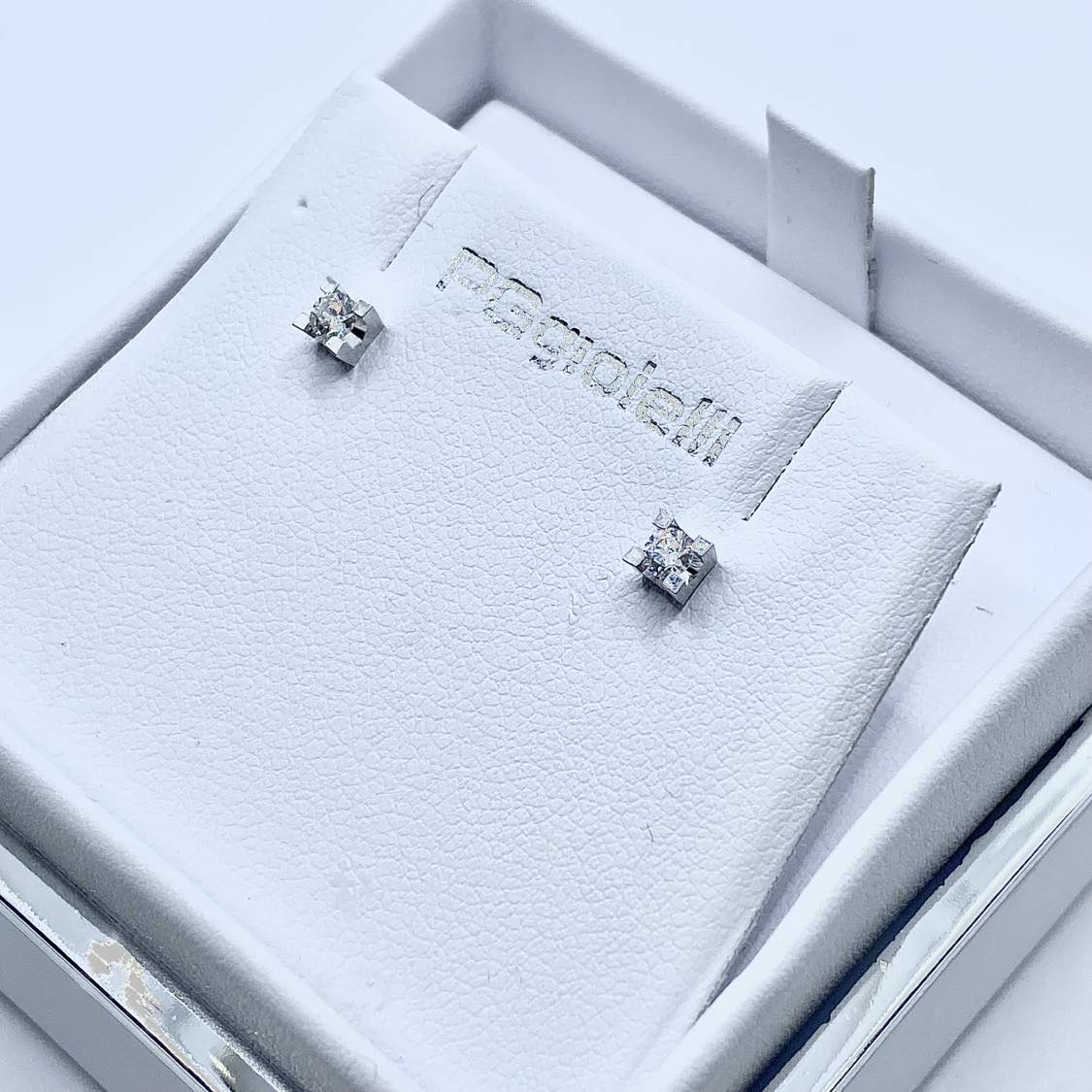 Orecchini Punto Luce Pg Gioielli con Diamanti Ct. 0,16
