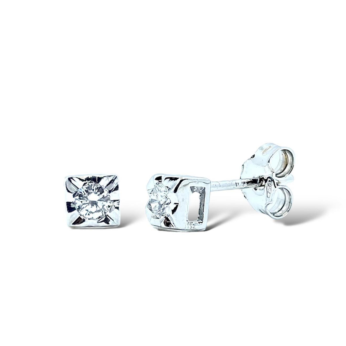 Orecchini Punto Luce Pg Gioielli con Diamanti Ct. 0,08