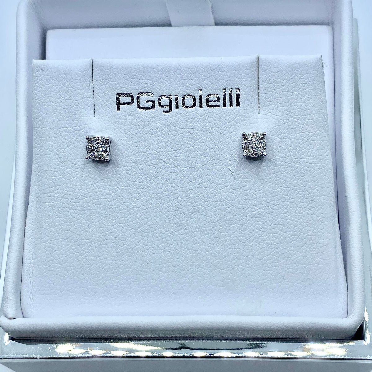 Orecchini Pg Gioielli Punto Luce Pavè con Diamanti Ct. 0,08