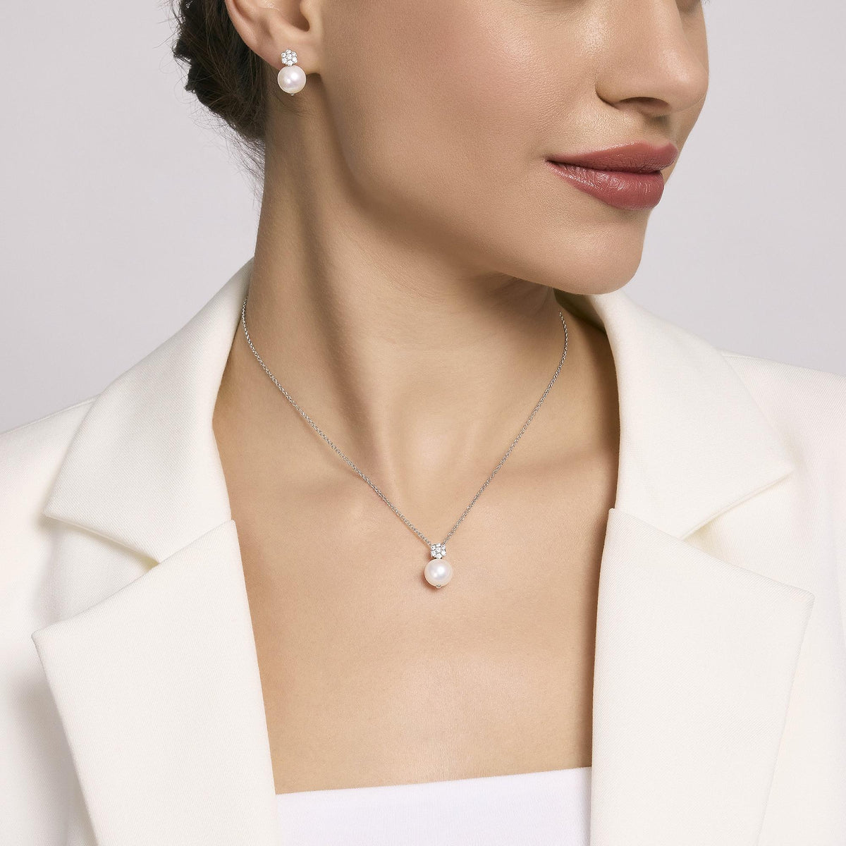 Orecchini Donna Mabina in Argento con Zirconi e Perle - 563603