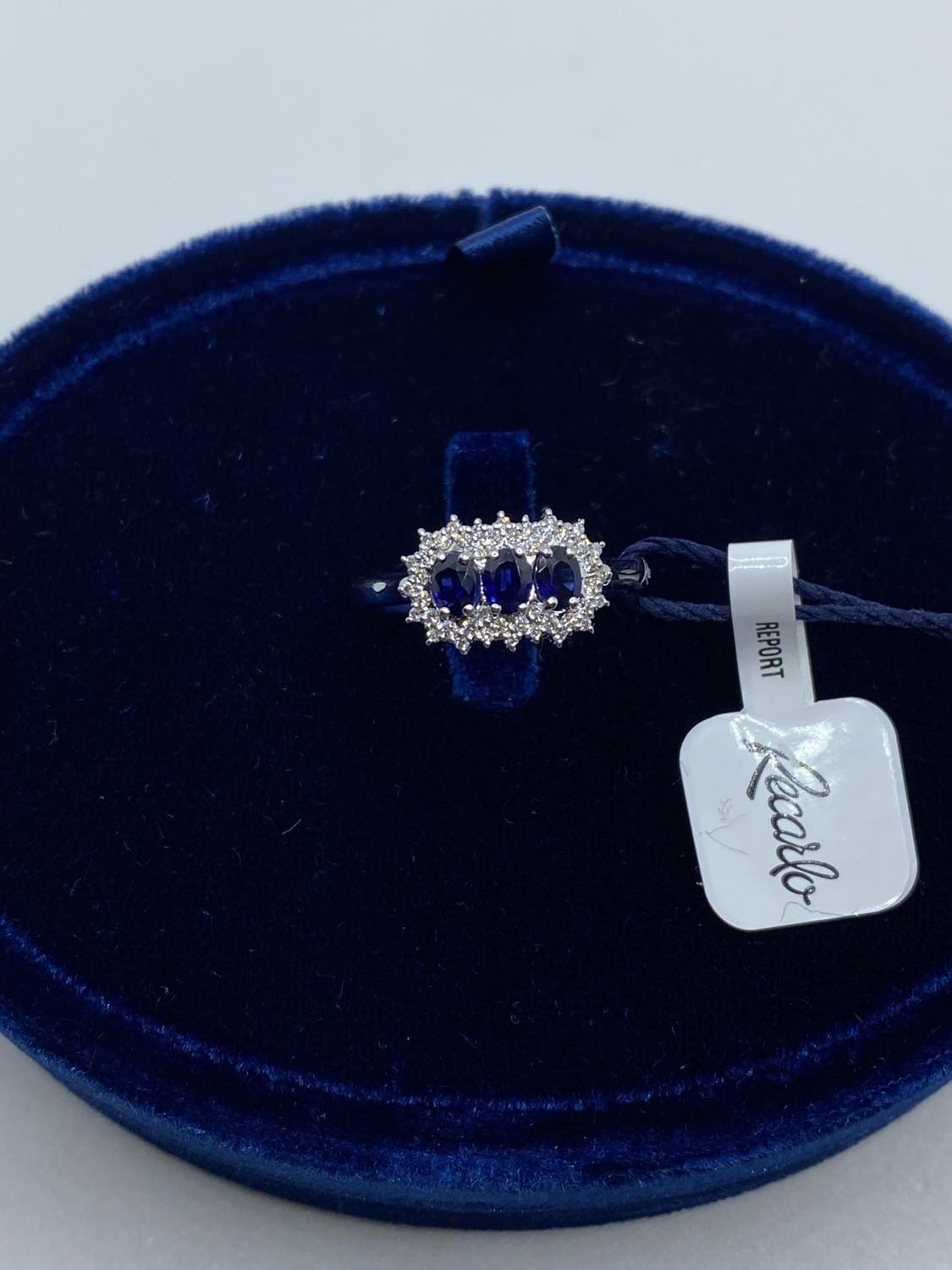Anello Trilogy Recarlo Camelia con Diamanti e Zaffiro