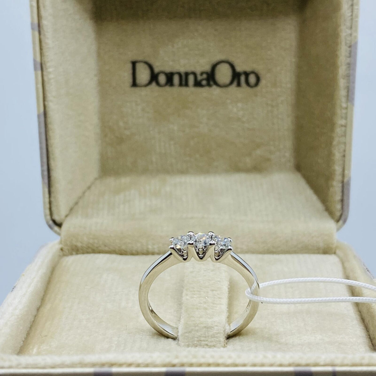 Anello Trilogy Donna Oro 18KT con Diamanti Ct. 0,35