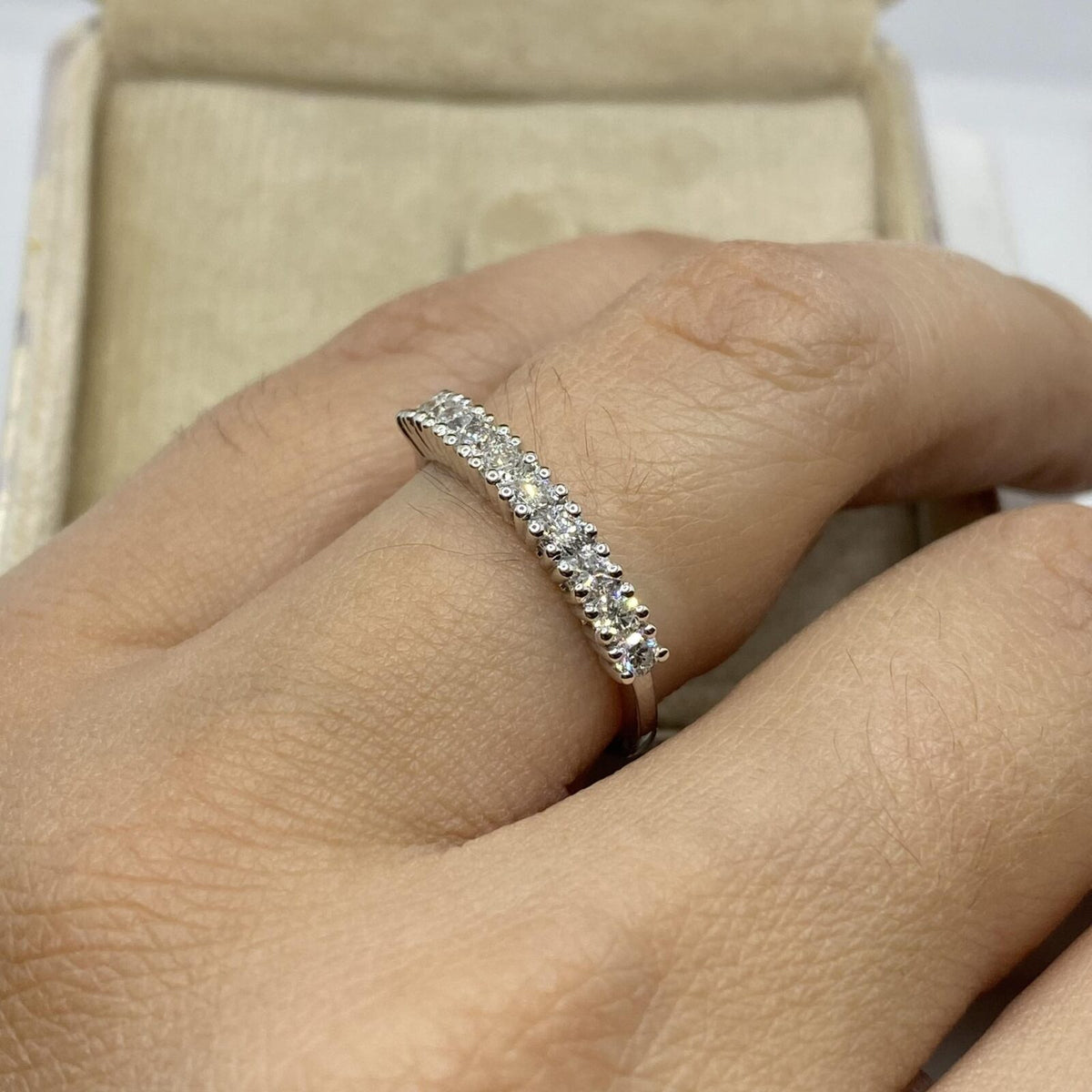 Anello Veretta a Dieci Donna Oro 18KT con Diamanti Ct. 0,50