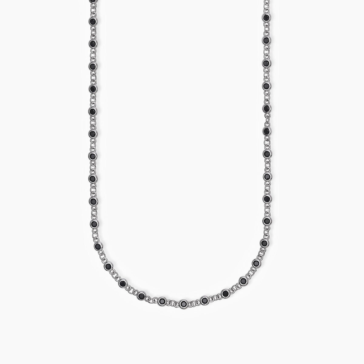 Collana Uomo Mabina in Argento con Zirconi Neri -Skyline- 553580