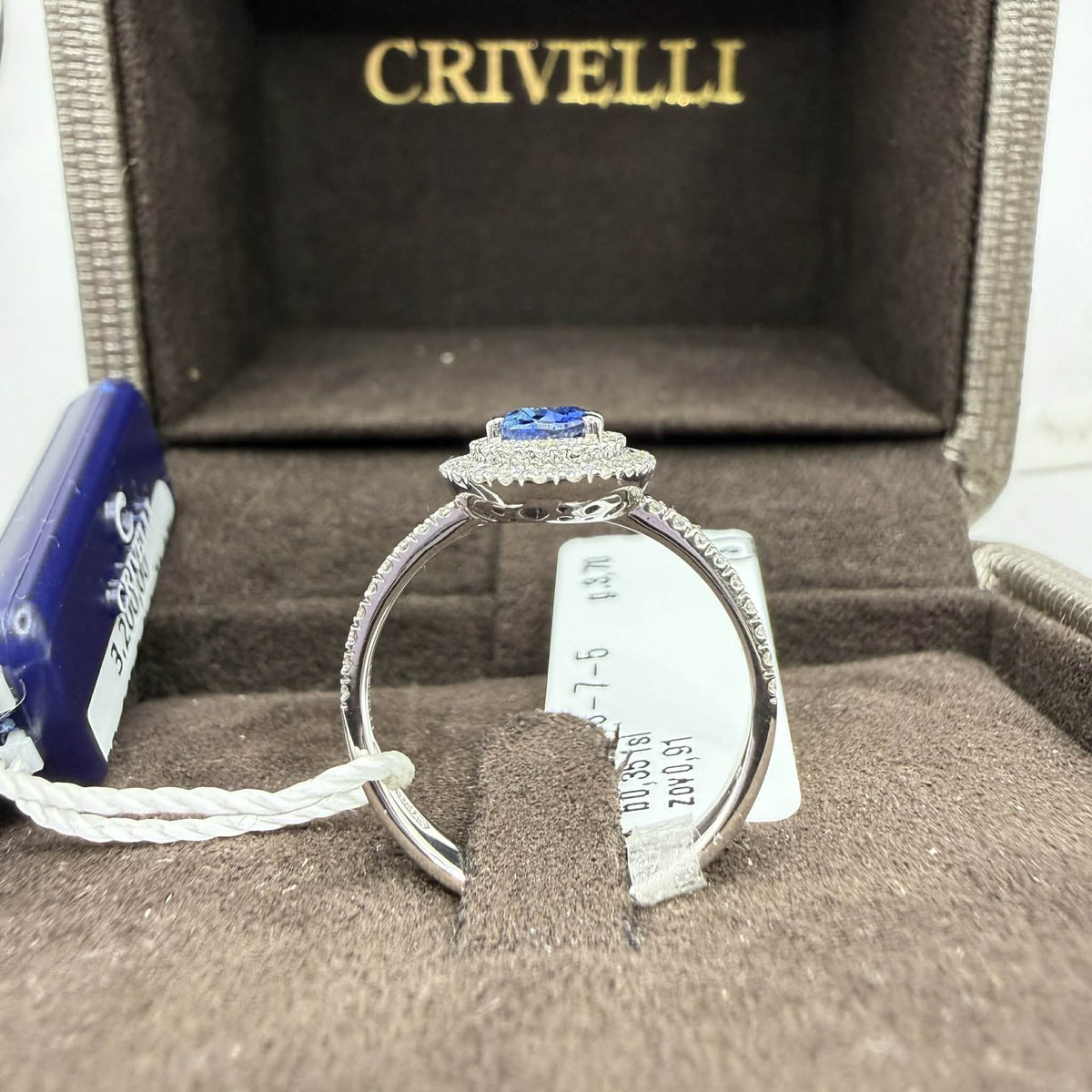 Anello Donna Crivelli con Diamanti e Zaffiro Ct. 0.91