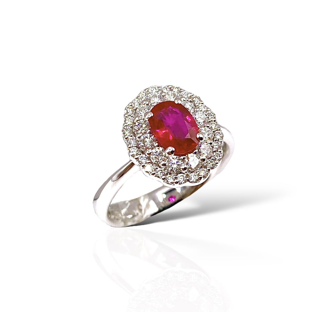 Anello Donna Crivelli con Rubino Ct 0,88 e Diamanti