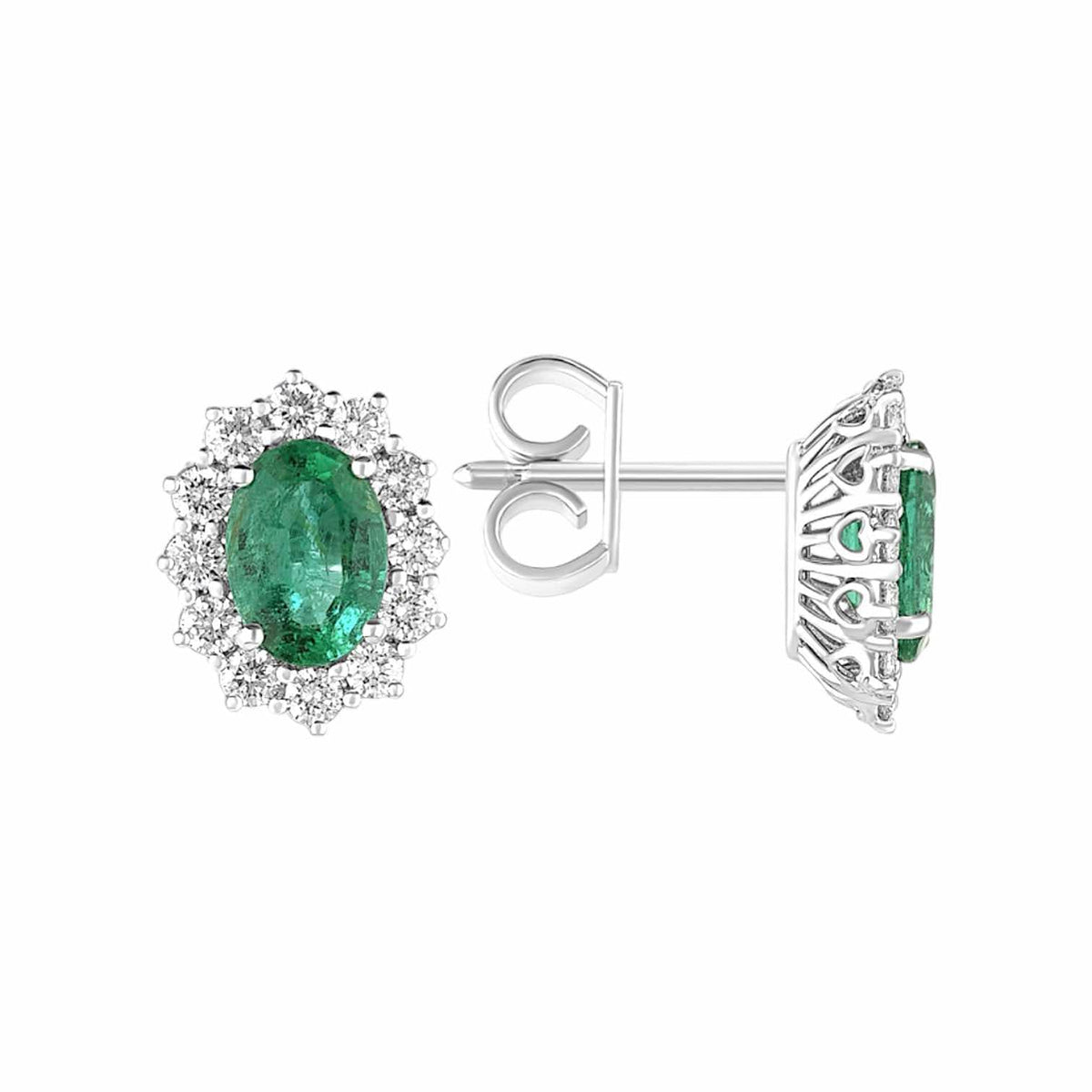 Orecchini Recarlo con Diamanti e Smeraldi Ct. 1,39