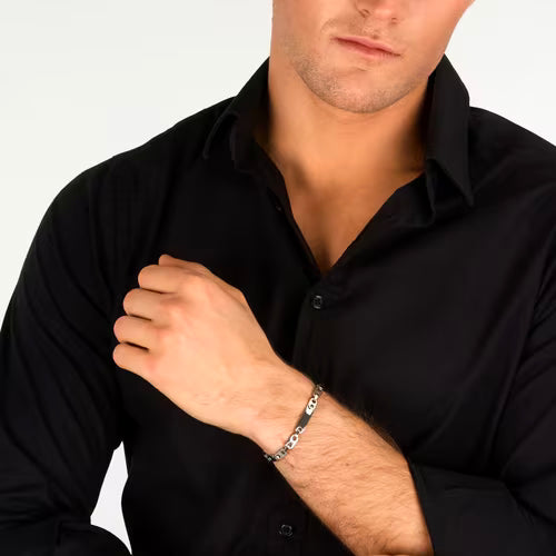 Bracciale Uomo Morellato Motown in Acciaio e Zircone Blu