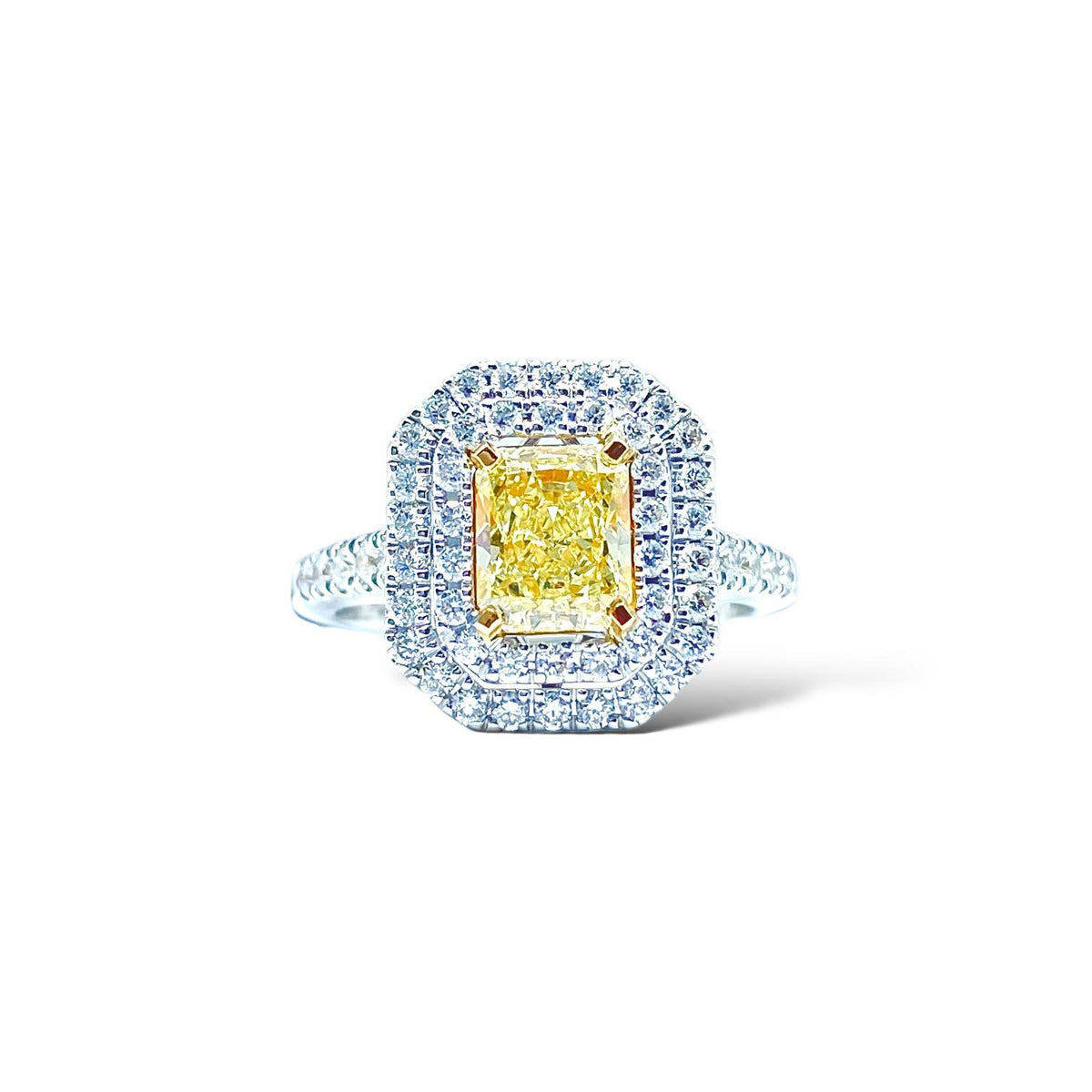 Anello Crivelli in Oro 18KT 18KT con Diamante Fancy Gia Ct 1,14