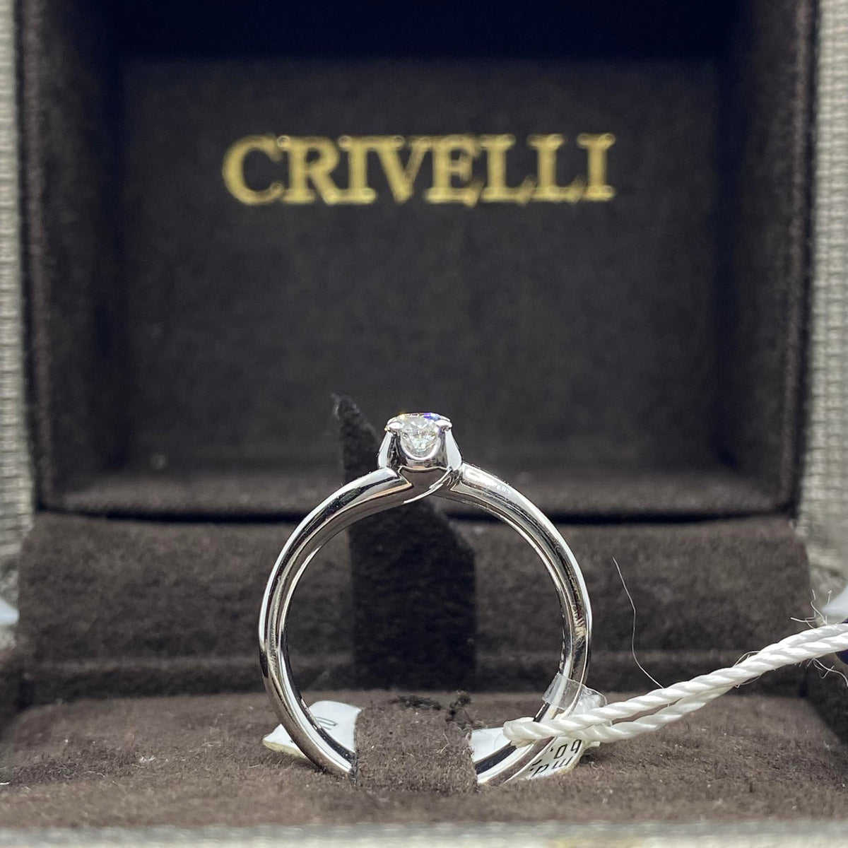 Anello Crivelli Solitario in Oro 18KT 18KT e Diamante Ct 0.27