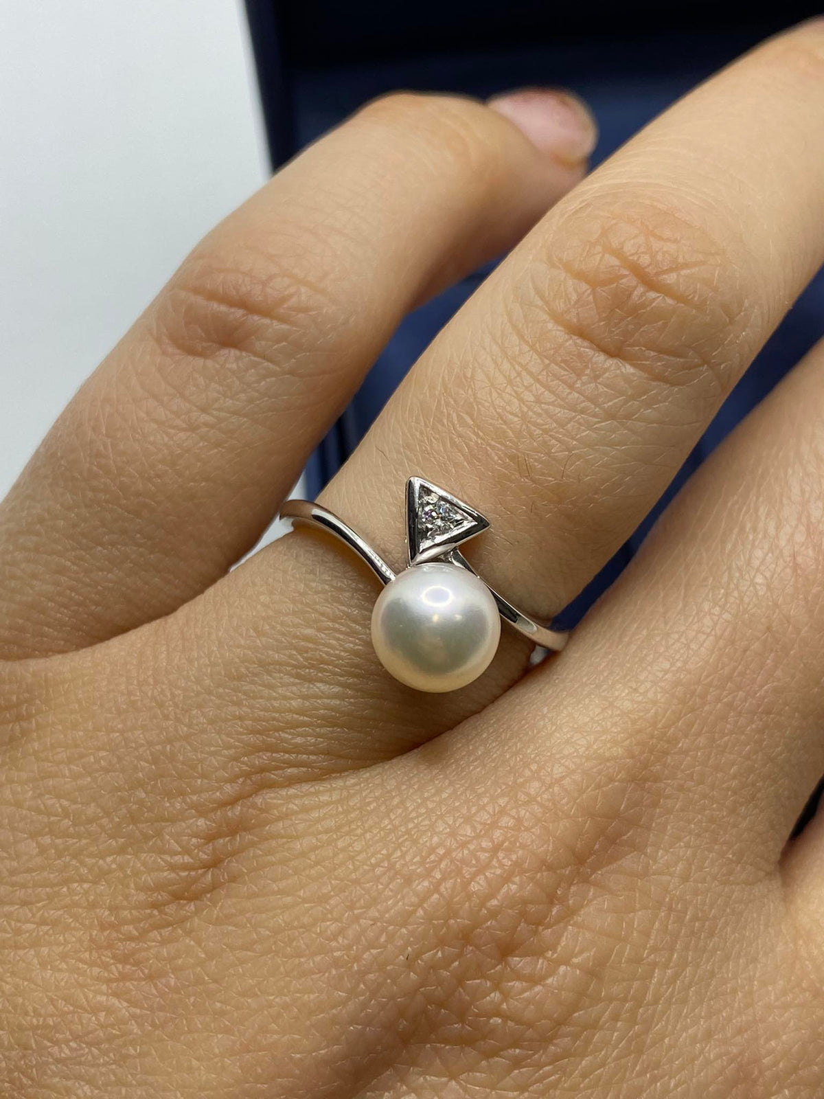 Anello Mikawa in Oro 18KT 18KT con Perla di Acqua Salata e Diamanti