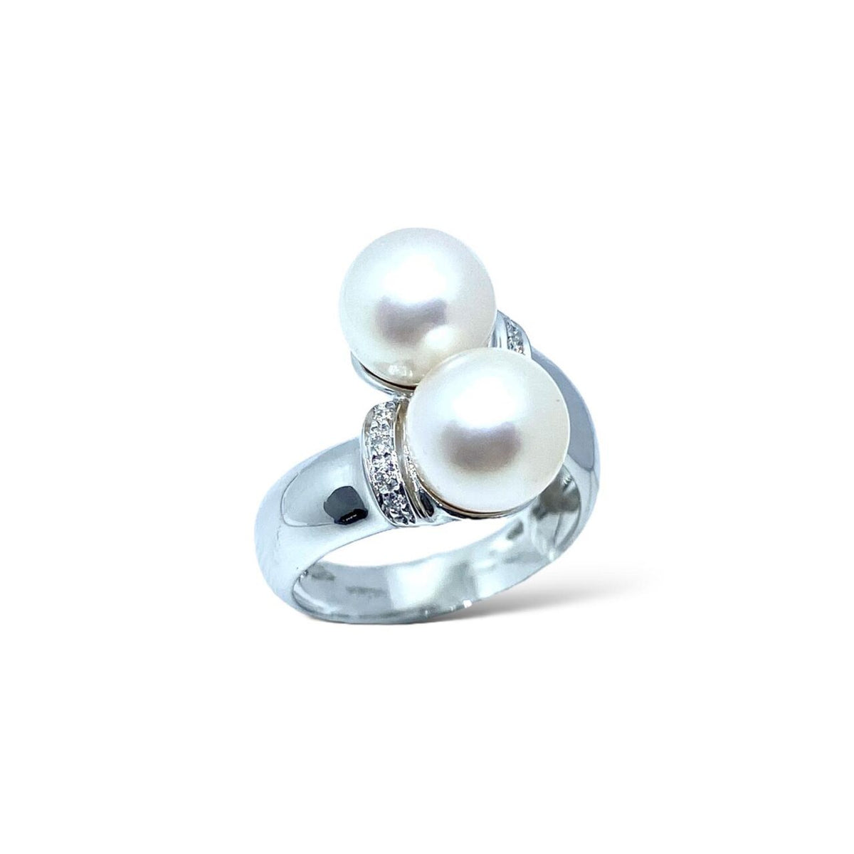 Anello Raima in Oro 18KT 18KT con Perla di Acqua Salata e Diamanti