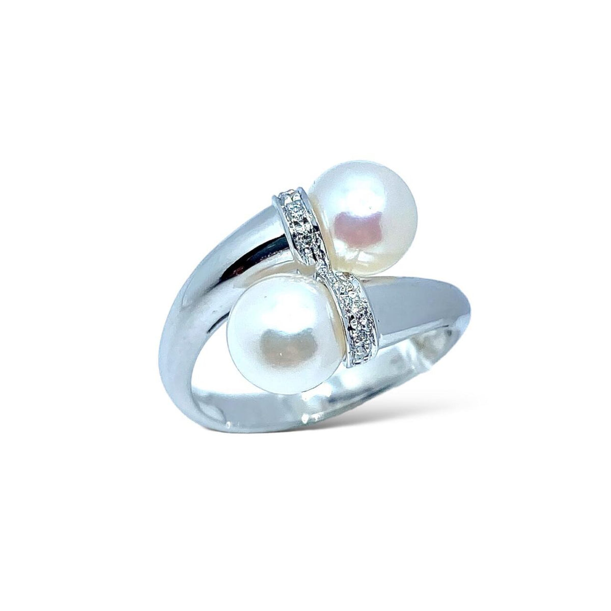 Anello Asayo in Oro 18KT 18KT con Perla di Acqua Salata e Diamanti