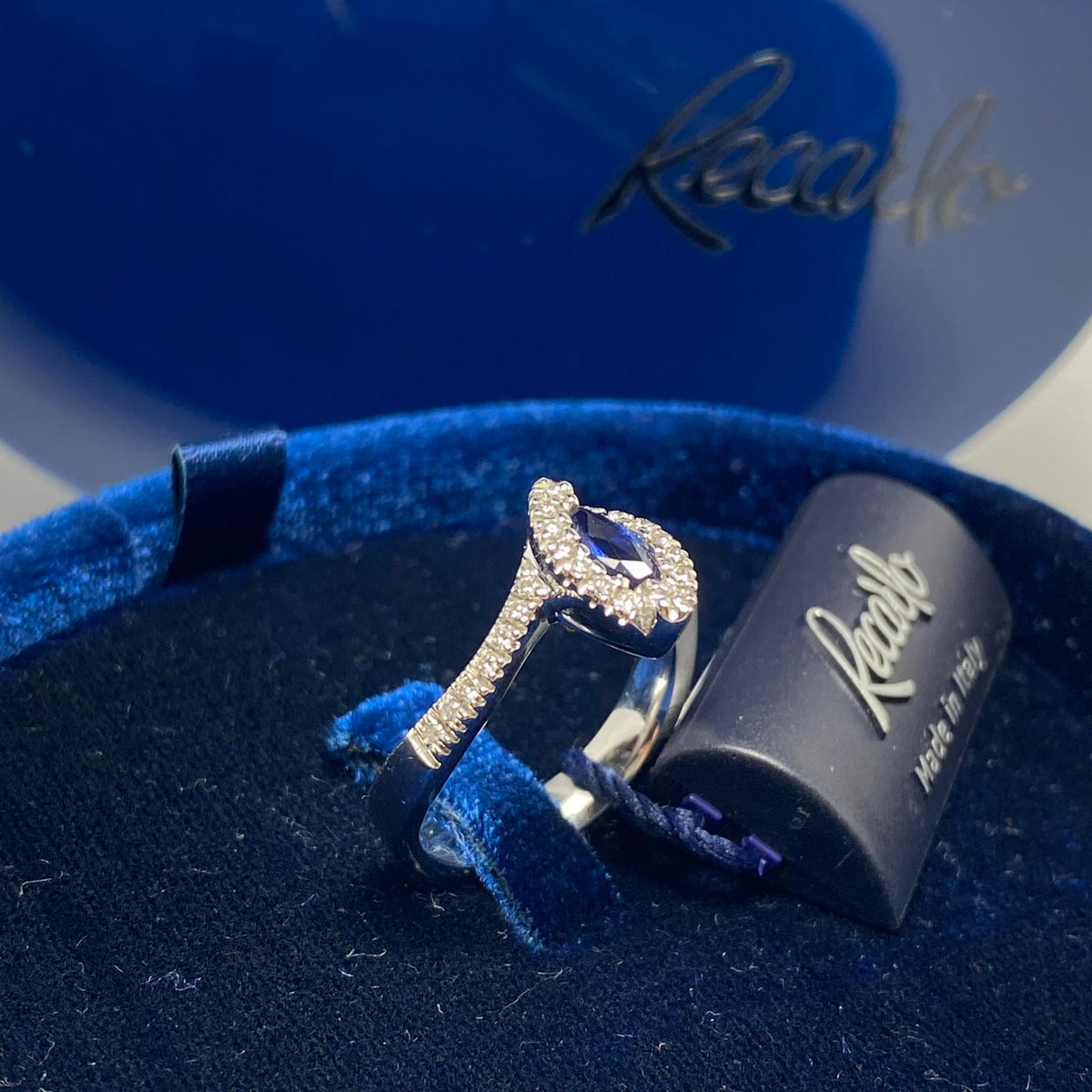 Anello donna Recarlo in Oro 18KT 18KT con Zaffiro Ct 0.30 e Diamanti