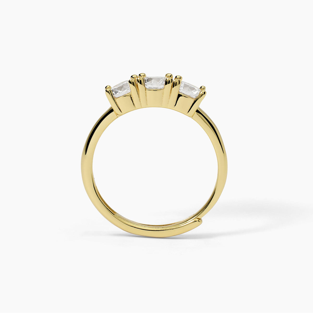 Anello Donna Trilogy Mabina in Argento Dorato e Zirconi