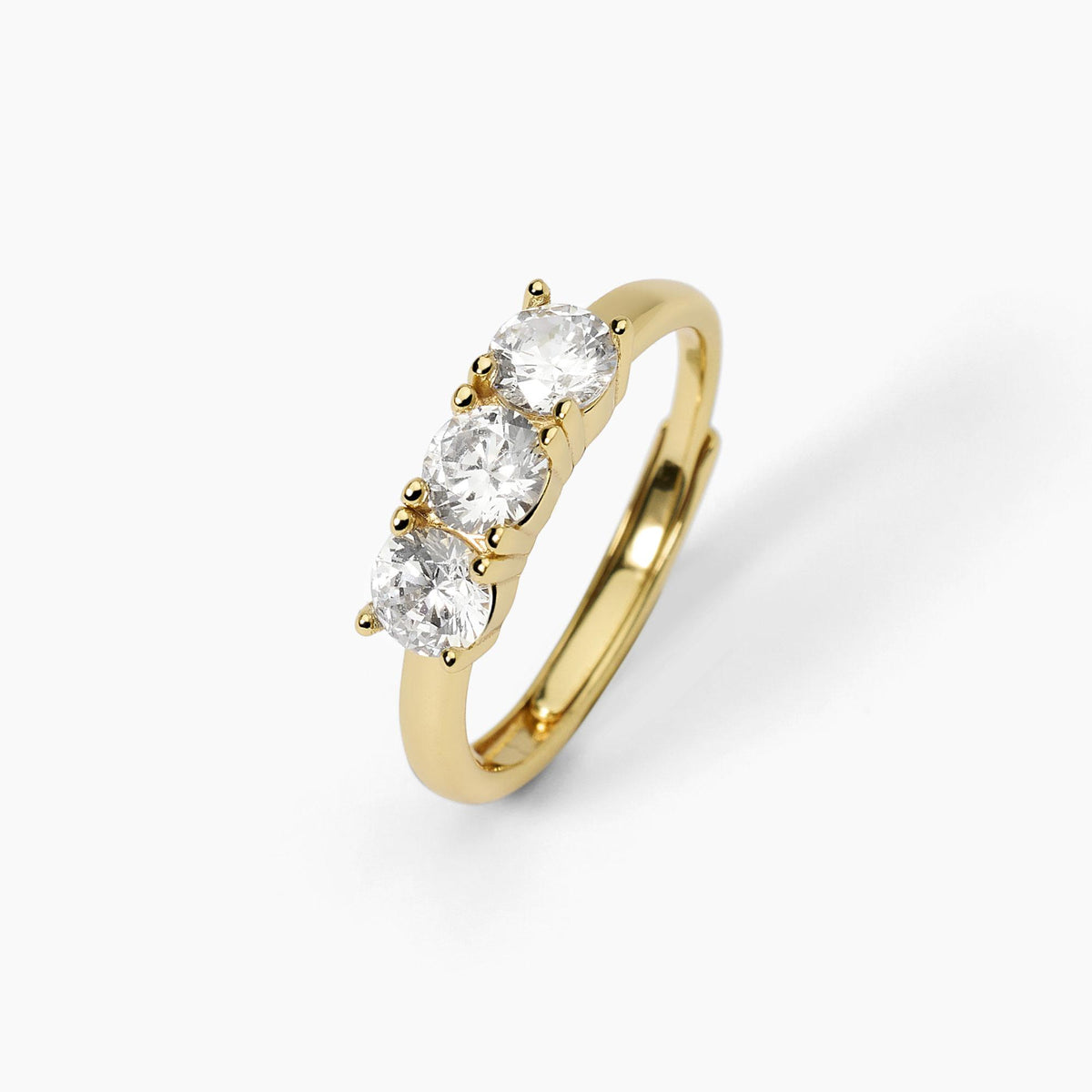 Anello Donna Trilogy Mabina in Argento Dorato e Zirconi